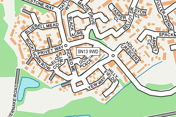 SN13 9WD map - OS OpenMap – Local (Ordnance Survey)
