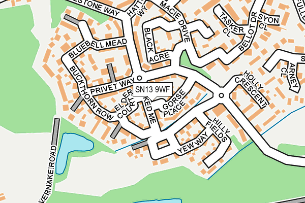 SN13 9WF map - OS OpenMap – Local (Ordnance Survey)