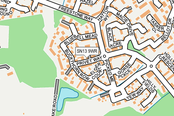 SN13 9WR map - OS OpenMap – Local (Ordnance Survey)