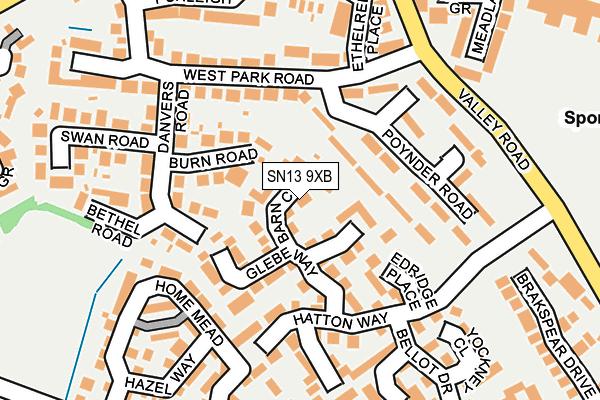 SN13 9XB map - OS OpenMap – Local (Ordnance Survey)