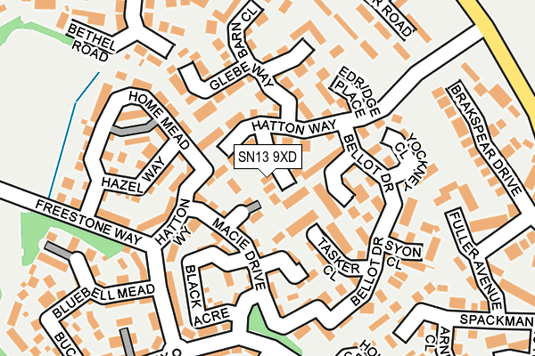 SN13 9XD map - OS OpenMap – Local (Ordnance Survey)