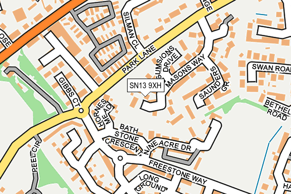 SN13 9XH map - OS OpenMap – Local (Ordnance Survey)