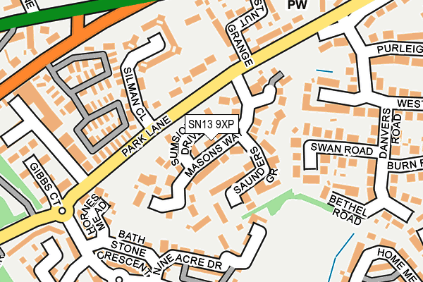 SN13 9XP map - OS OpenMap – Local (Ordnance Survey)