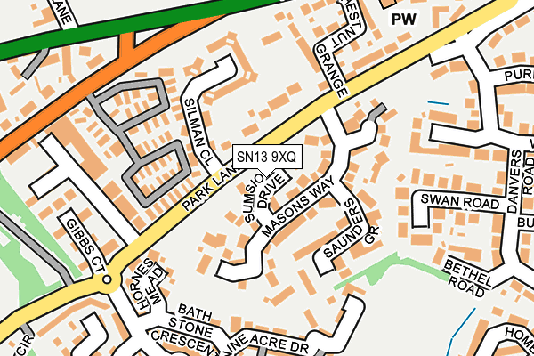 SN13 9XQ map - OS OpenMap – Local (Ordnance Survey)