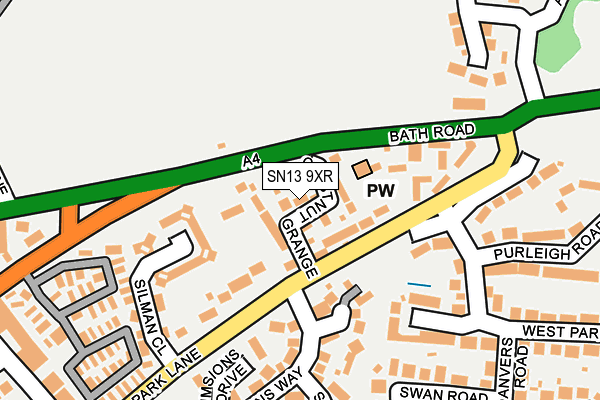 SN13 9XR map - OS OpenMap – Local (Ordnance Survey)