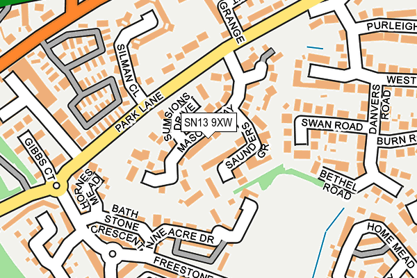 SN13 9XW map - OS OpenMap – Local (Ordnance Survey)