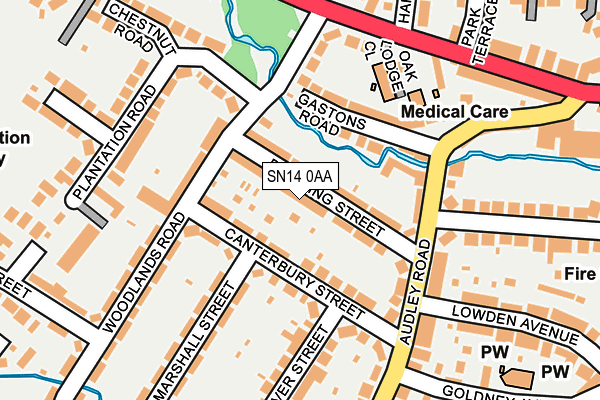 SN14 0AA map - OS OpenMap – Local (Ordnance Survey)