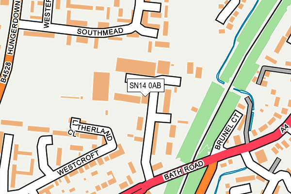 SN14 0AB map - OS OpenMap – Local (Ordnance Survey)