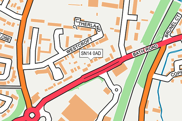 SN14 0AD map - OS OpenMap – Local (Ordnance Survey)