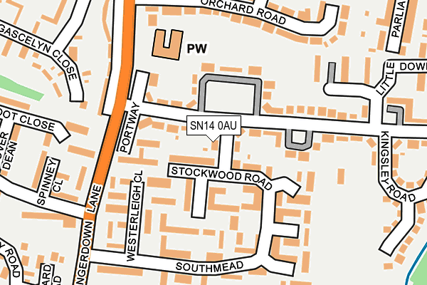 SN14 0AU map - OS OpenMap – Local (Ordnance Survey)