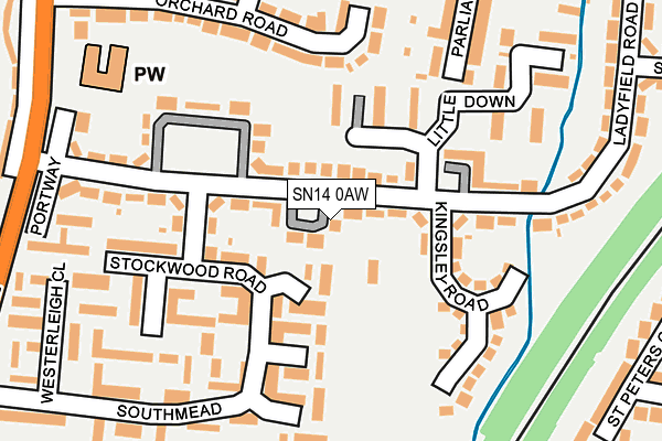 SN14 0AW map - OS OpenMap – Local (Ordnance Survey)