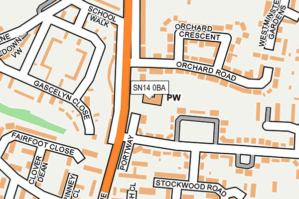 SN14 0BA map - OS OpenMap – Local (Ordnance Survey)