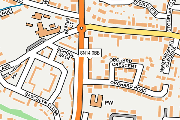 SN14 0BB map - OS OpenMap – Local (Ordnance Survey)