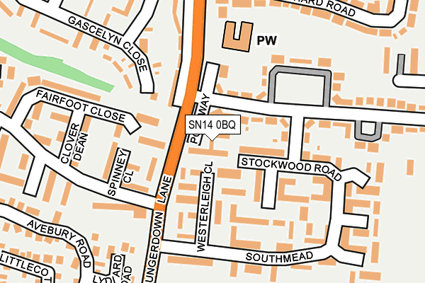 SN14 0BQ map - OS OpenMap – Local (Ordnance Survey)