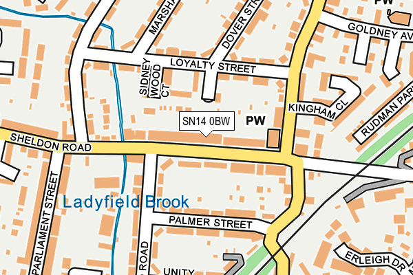 SN14 0BW map - OS OpenMap – Local (Ordnance Survey)