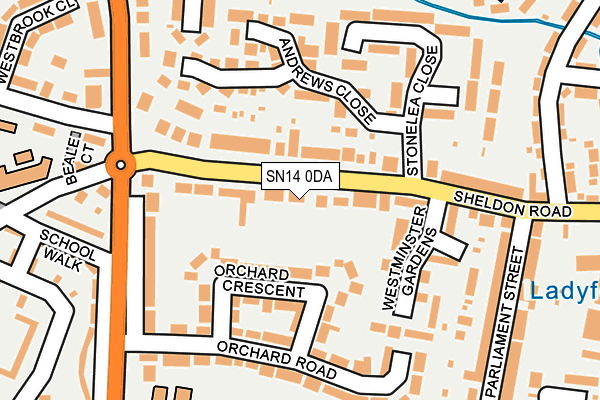 SN14 0DA map - OS OpenMap – Local (Ordnance Survey)
