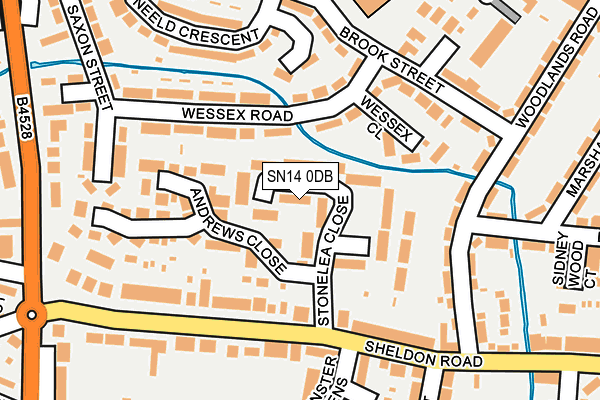 SN14 0DB map - OS OpenMap – Local (Ordnance Survey)