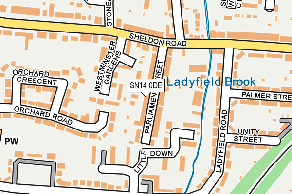 SN14 0DE map - OS OpenMap – Local (Ordnance Survey)