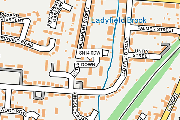 SN14 0DW map - OS OpenMap – Local (Ordnance Survey)