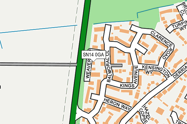 SN14 0GA map - OS OpenMap – Local (Ordnance Survey)