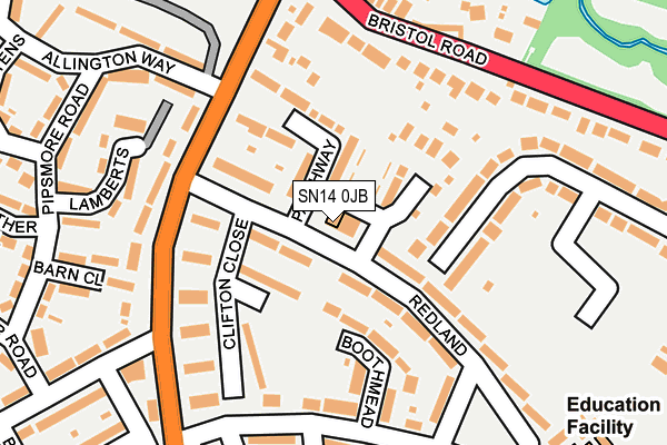 SN14 0JB map - OS OpenMap – Local (Ordnance Survey)