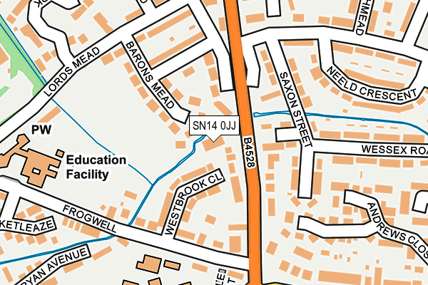SN14 0JJ map - OS OpenMap – Local (Ordnance Survey)