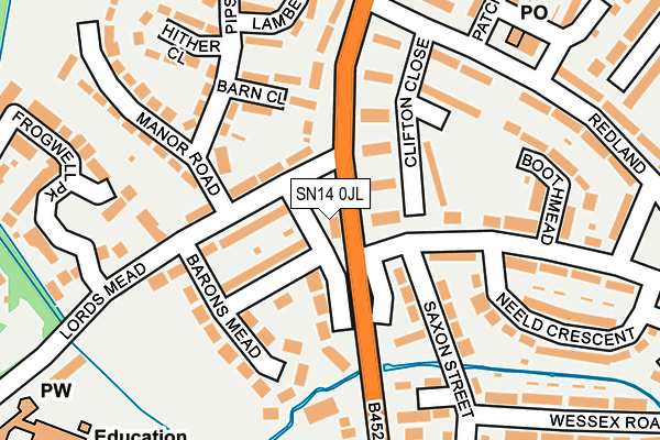 SN14 0JL map - OS OpenMap – Local (Ordnance Survey)