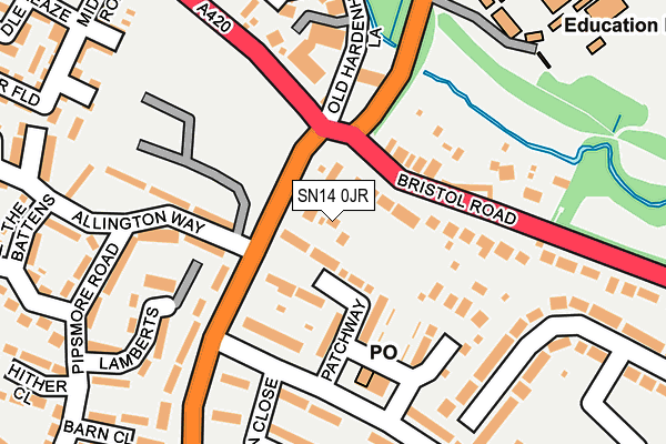 SN14 0JR map - OS OpenMap – Local (Ordnance Survey)