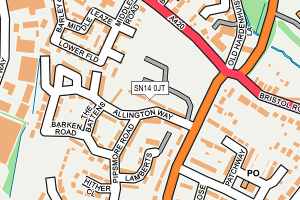 SN14 0JT map - OS OpenMap – Local (Ordnance Survey)