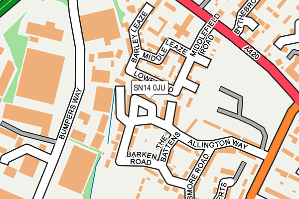 SN14 0JU map - OS OpenMap – Local (Ordnance Survey)