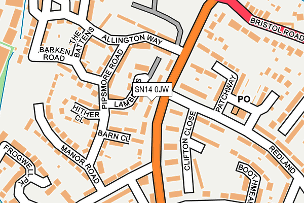 SN14 0JW map - OS OpenMap – Local (Ordnance Survey)