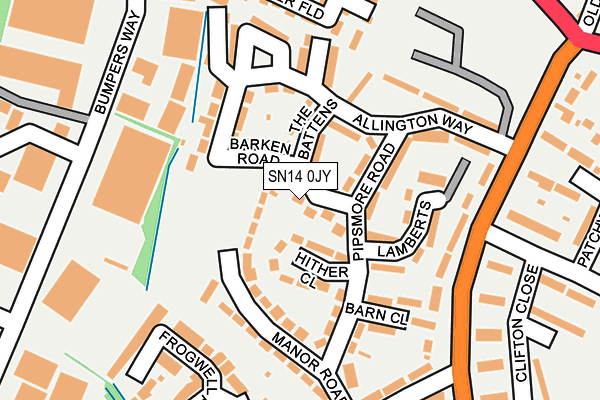 SN14 0JY map - OS OpenMap – Local (Ordnance Survey)