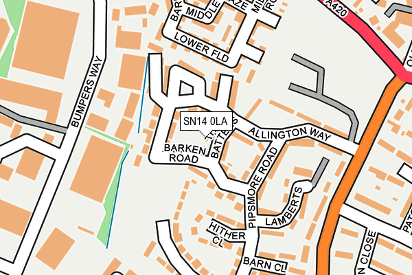 SN14 0LA map - OS OpenMap – Local (Ordnance Survey)