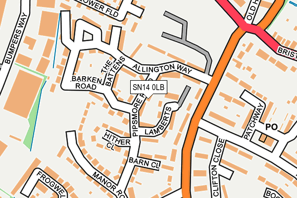 SN14 0LB map - OS OpenMap – Local (Ordnance Survey)