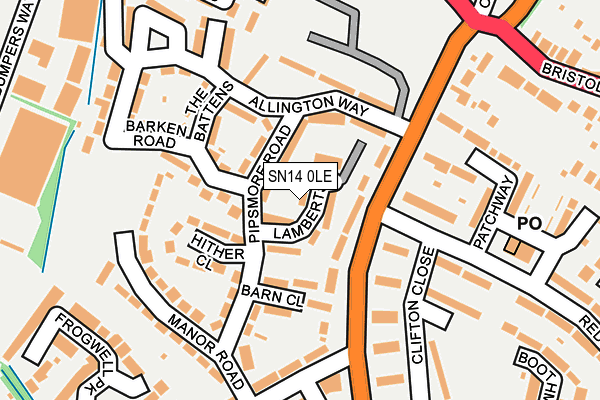 SN14 0LE map - OS OpenMap – Local (Ordnance Survey)