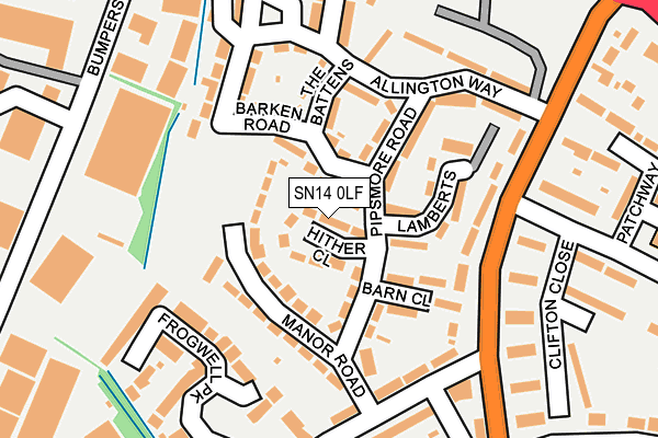 SN14 0LF map - OS OpenMap – Local (Ordnance Survey)