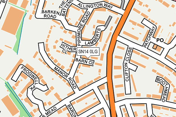 SN14 0LG map - OS OpenMap – Local (Ordnance Survey)