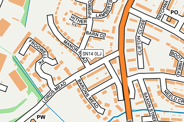 SN14 0LJ map - OS OpenMap – Local (Ordnance Survey)
