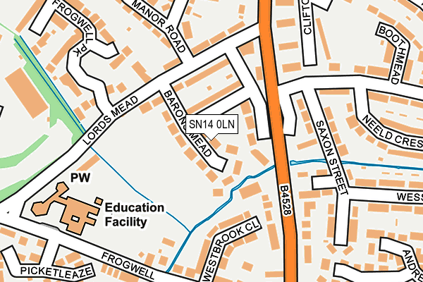 SN14 0LN map - OS OpenMap – Local (Ordnance Survey)