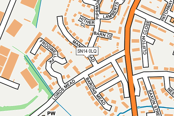 SN14 0LQ map - OS OpenMap – Local (Ordnance Survey)