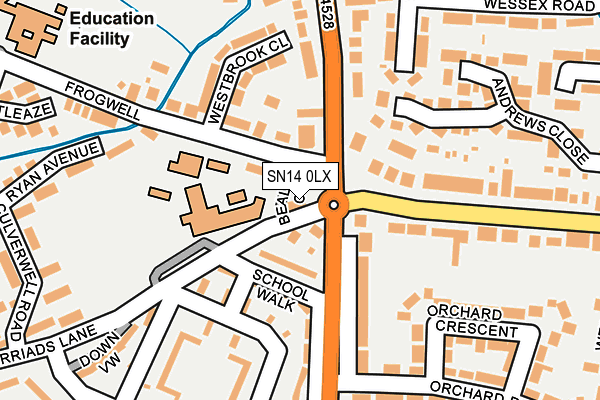 SN14 0LX map - OS OpenMap – Local (Ordnance Survey)