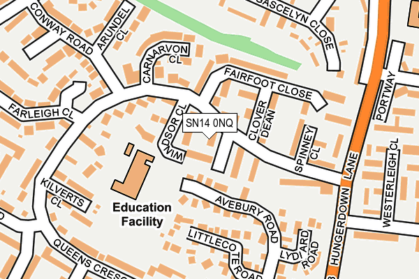 SN14 0NQ map - OS OpenMap – Local (Ordnance Survey)