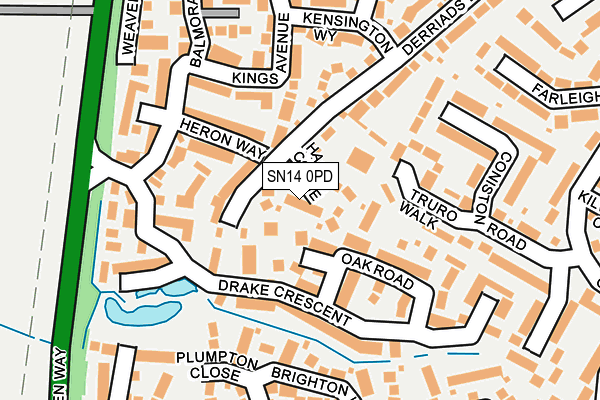 SN14 0PD map - OS OpenMap – Local (Ordnance Survey)