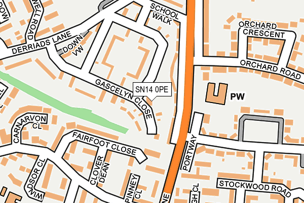 SN14 0PE map - OS OpenMap – Local (Ordnance Survey)