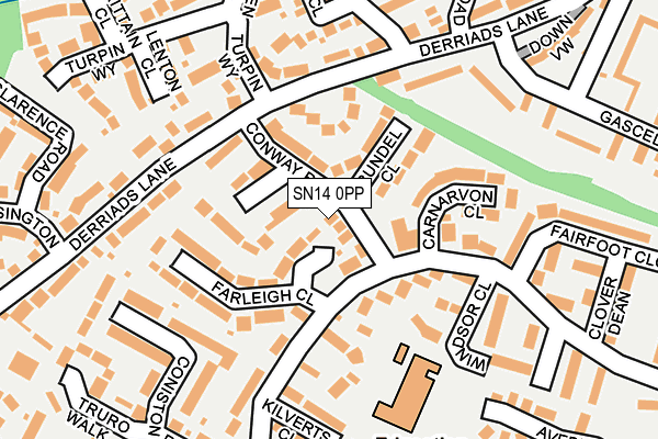 SN14 0PP map - OS OpenMap – Local (Ordnance Survey)
