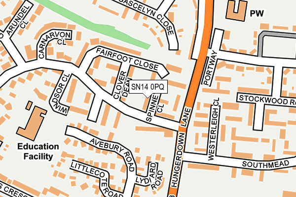 SN14 0PQ map - OS OpenMap – Local (Ordnance Survey)