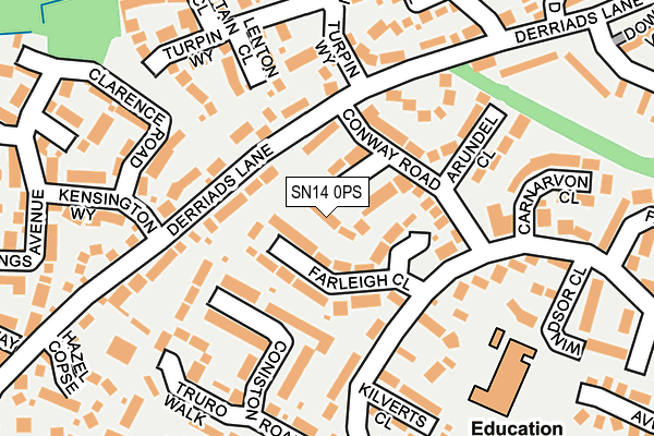 SN14 0PS map - OS OpenMap – Local (Ordnance Survey)