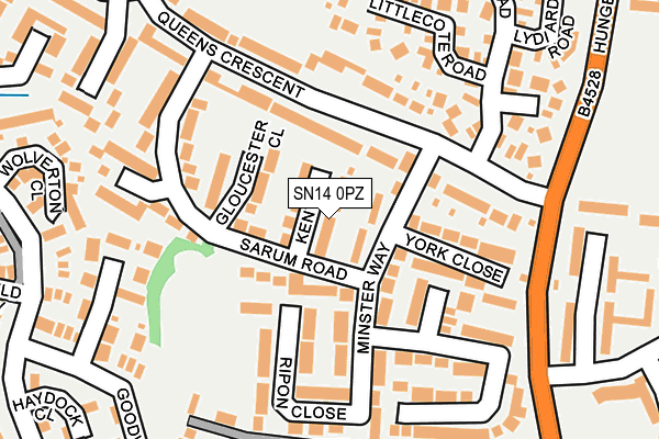 SN14 0PZ map - OS OpenMap – Local (Ordnance Survey)