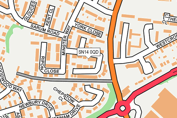 SN14 0QD map - OS OpenMap – Local (Ordnance Survey)
