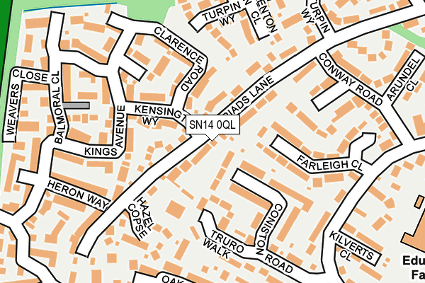 SN14 0QL map - OS OpenMap – Local (Ordnance Survey)